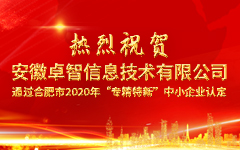 热烈祝贺安徽爱游戏在线注册-官方网站信息技术有限公司 通过合肥市2020年“专精特新”中小企业认定